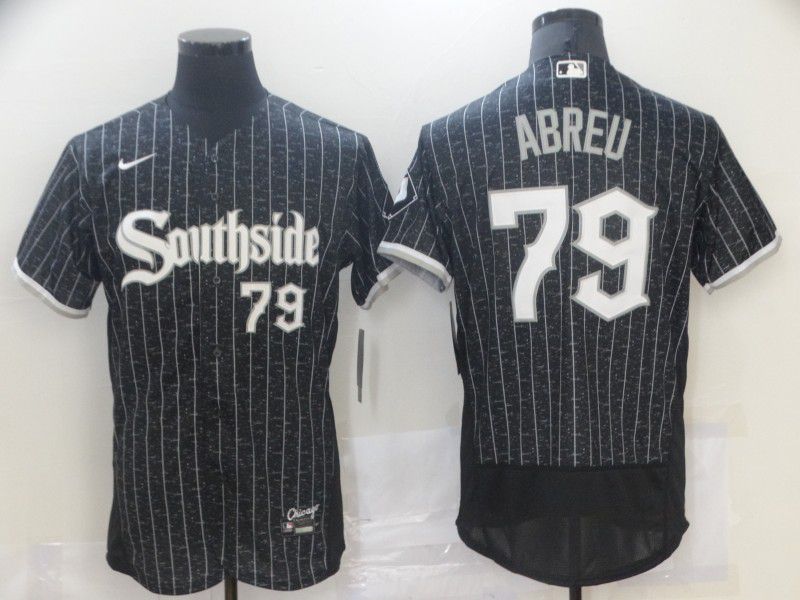 Men Chicago White Sox 79 Abreu Black City Edition Nike Elite 2021 MLB Jersey